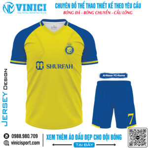 Đồng phục bóng đá Al Nassr sân nhà - Vàng tươi nổi bật, phong cách chuyên nghiệp