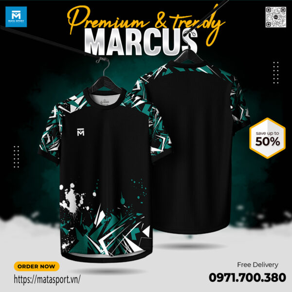 Áo Thể Thao MARCUS Màu Đen – Cá Tính, Hiện Đại và Mạnh Mẽ