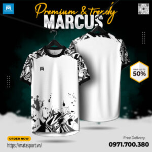 Áo Thun MARCUS Trắng - Thiết Kế Thể Thao Năng Động