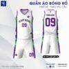 Áo Bóng Rổ Trắng Tím Xanh Gradient Thể Thao HA PRO 03
