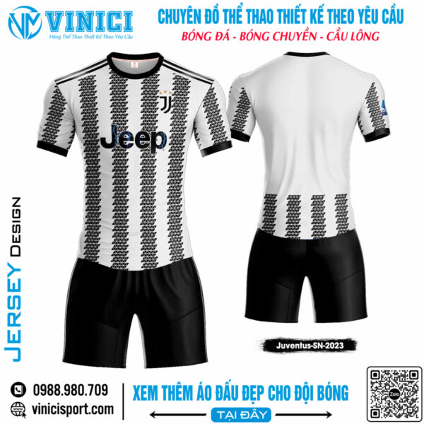 Áo Đấu Juventus SN 2023 Trắng Đen - Thiết Kế Cá Tính, Thoáng Mát Vượt Trội