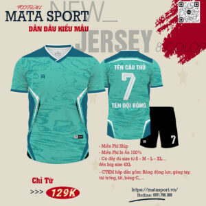Áo Bóng Đá Thiết Kế Màu Xanh Ngọc Lam MATA SPORT