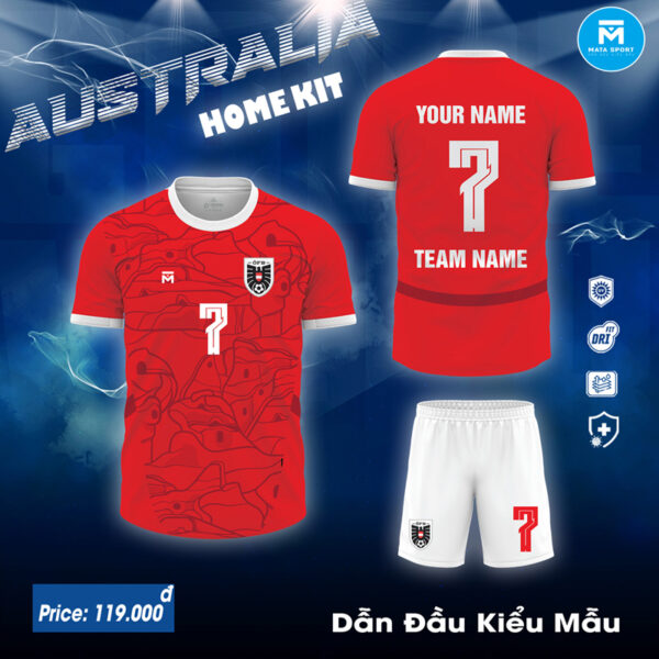 Australia Home Kit - Áo Bóng Đá Màu Đỏ 2024