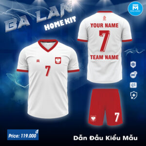 Bộ Quần Áo Bóng Đá Ba Lan Sân Nhà Màu Trắng Đỏ (Home Kit)