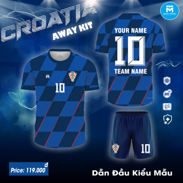 Áo Đội Tuyển Croatia Sân Khách 2024 - Xanh Navy Đậm Chất Thể Thao