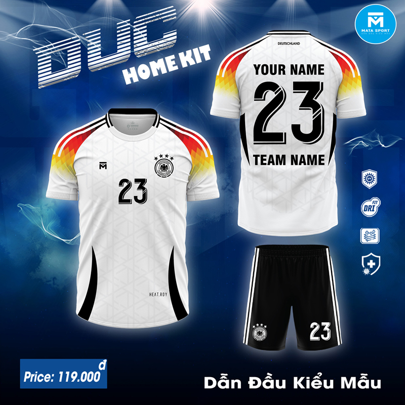 Bộ quần áo bóng đá Đức sân nhà 2024 màu trắng DUC HOME KIT