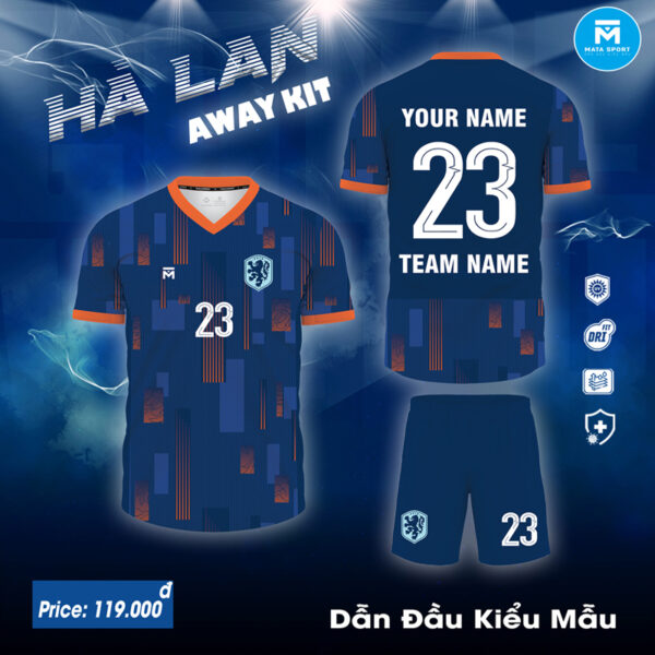 Áo Đội Tuyển Hà Lan Sân Khách 2023/2024 – Xanh Navy Cam