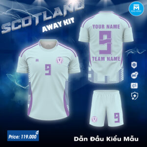 Áo đấu Scotland sân khách 2024 – Màu trắng xanh pastel