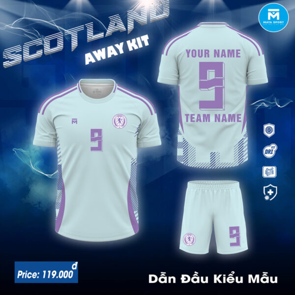 Áo đấu Scotland sân khách 2024 – Màu trắng xanh pastel