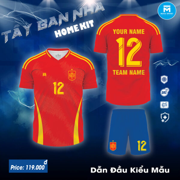 Áo bóng đá đội tuyển Tây Ban Nha sân nhà 2024 - Đỏ mạnh mẽ