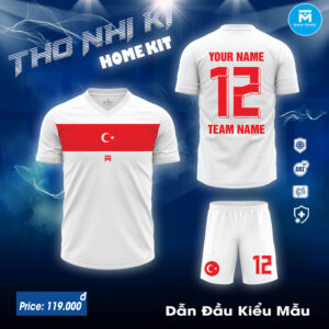 Áo Đội Tuyển Thổ Nhĩ Kỳ Sân Nhà 2024 - Trắng Năng Động