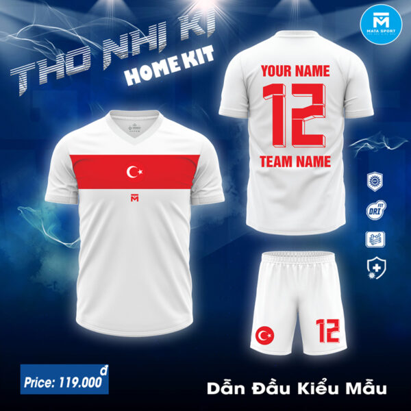 Áo Đội Tuyển Thổ Nhĩ Kỳ Sân Nhà 2024 - Trắng Năng Động