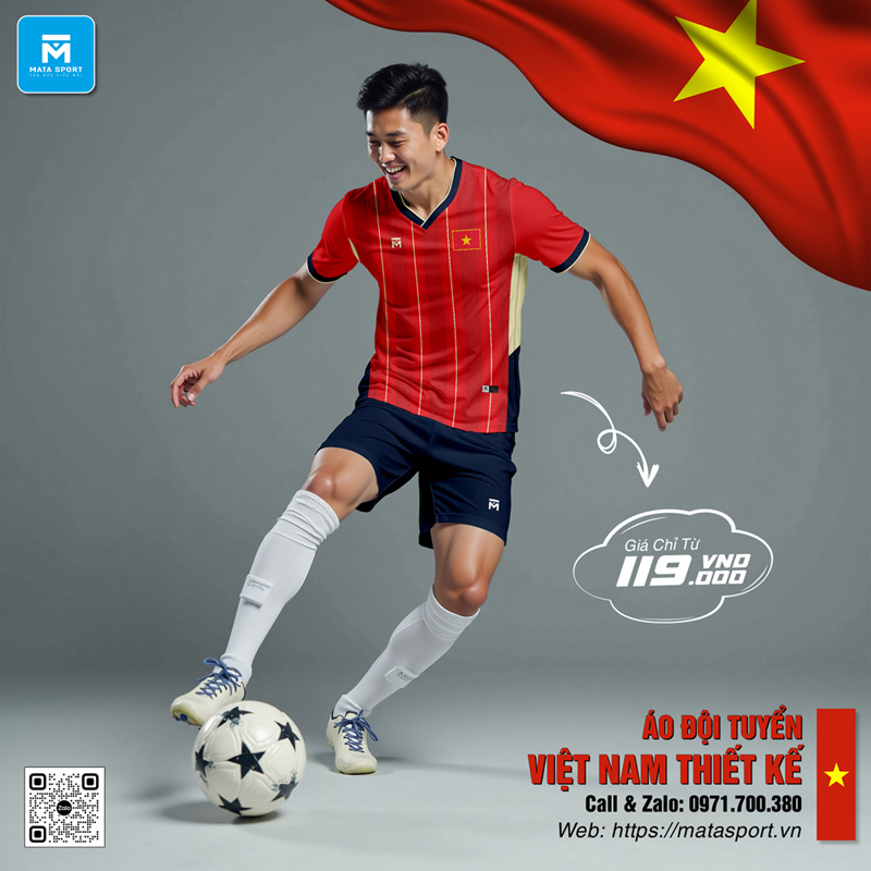 Áo đội tuyển Việt Nam thiết kế màu đỏ - MATA SPORT