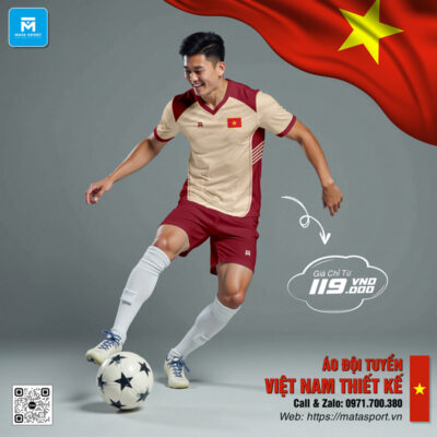 Áo Đội Tuyển Việt Nam Thiết Kế Màu Kem Đỏ Đô - Tự Hào Dân Tộc