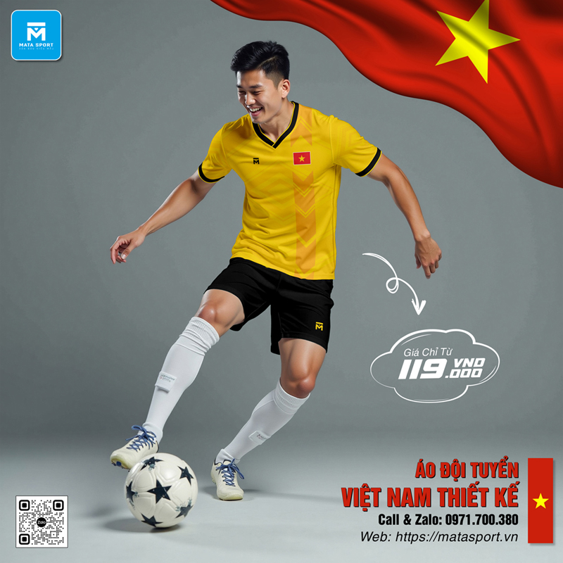 Áo đội tuyển Việt Nam thiết kế màu vàng