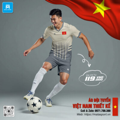 Áo đội tuyển Việt Nam thiết kế xám – Mẫu thể thao nam tính hiện đại