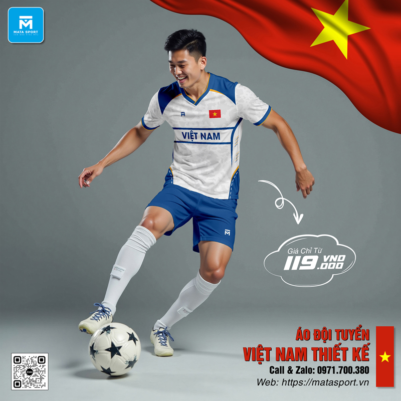 Áo đội tuyển Việt Nam thiết kế màu xanh bích - phiên bản tự hào từ Mata Sport