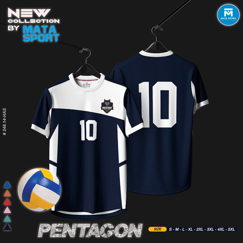 Áo thể thao bóng chuyền PENTAGON xanh navy MATA SPORT