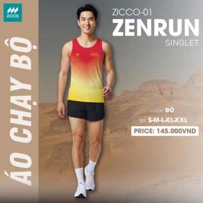 Áo chạy bộ ZICCO-01 ZENRUN đỏ vàng