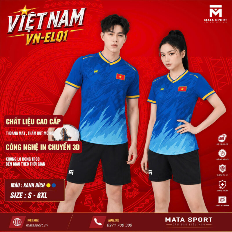 áo việt nam thiết kế màu xanh dương
